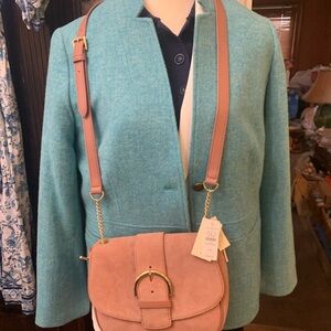 NEW Elegant Suede Crossbody Bag in Deep Pink